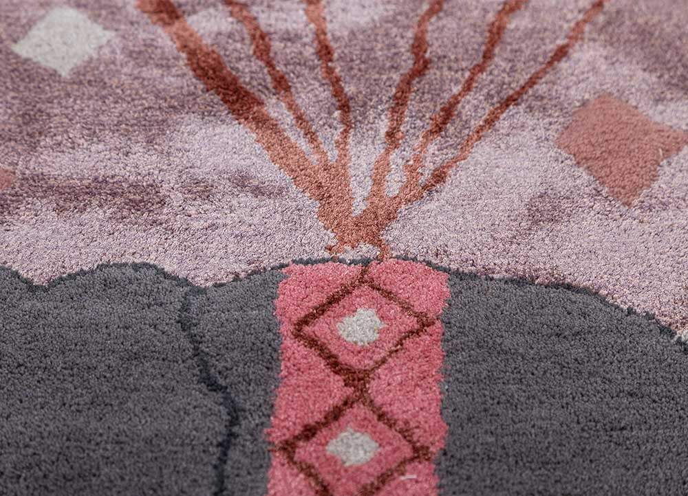 Lotus/Rose Smoke Hand Tufted Rugs