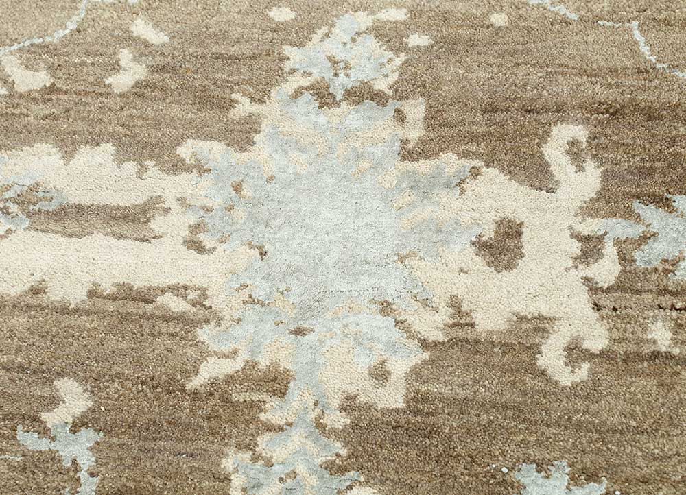 Dark Taupe/Dark Ivory Hand Knotted Rugs