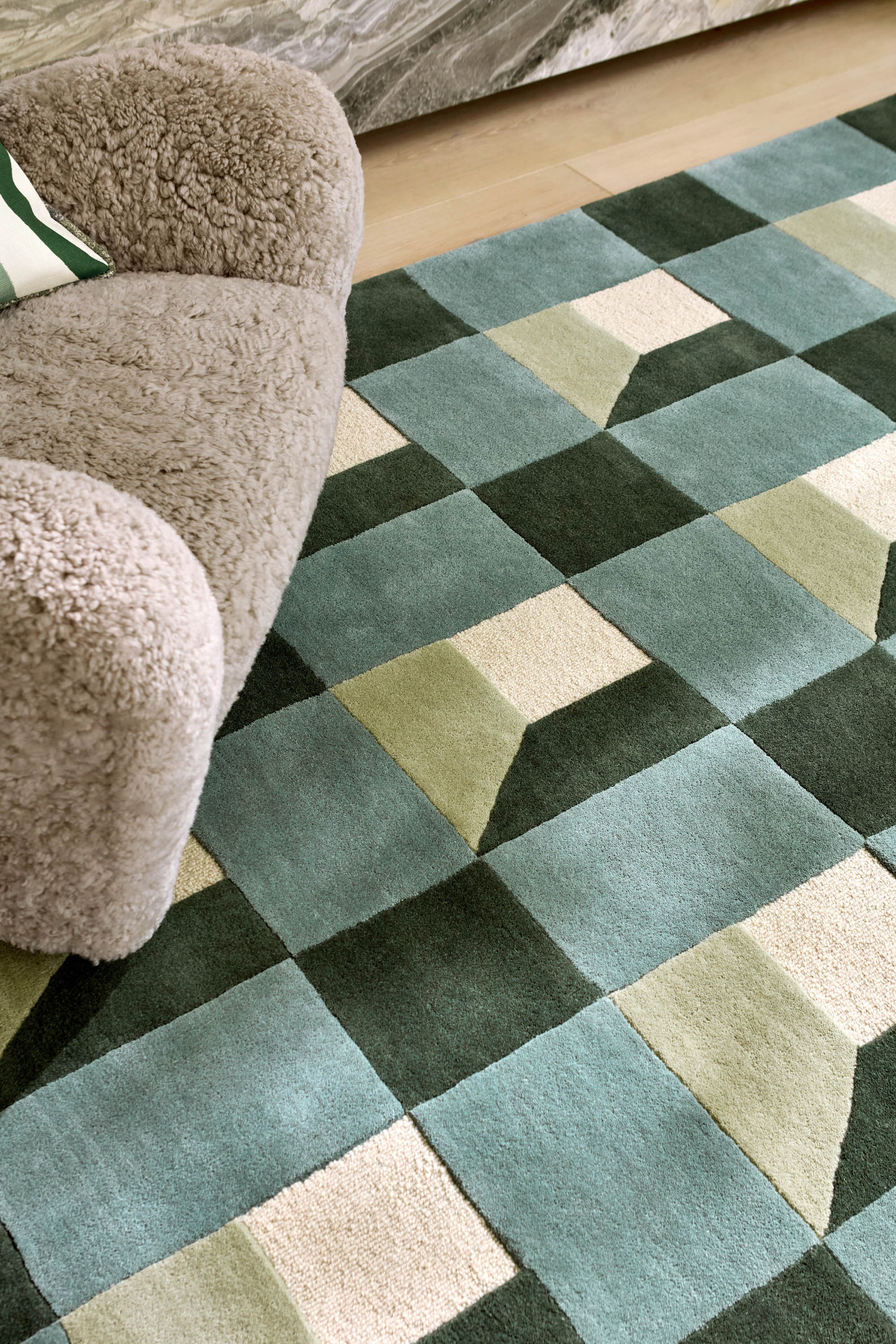 Blocks Slate Hand-Tufted Rug