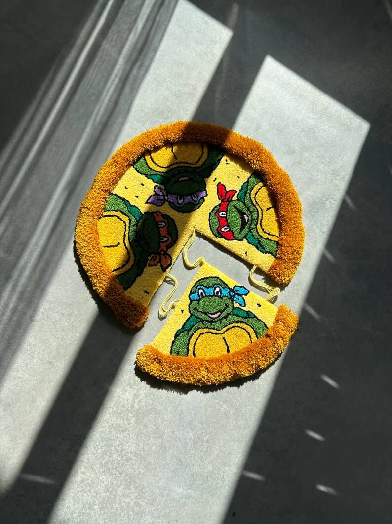 Ninja Custom Pizza Turtle Rug Tufted Handmade