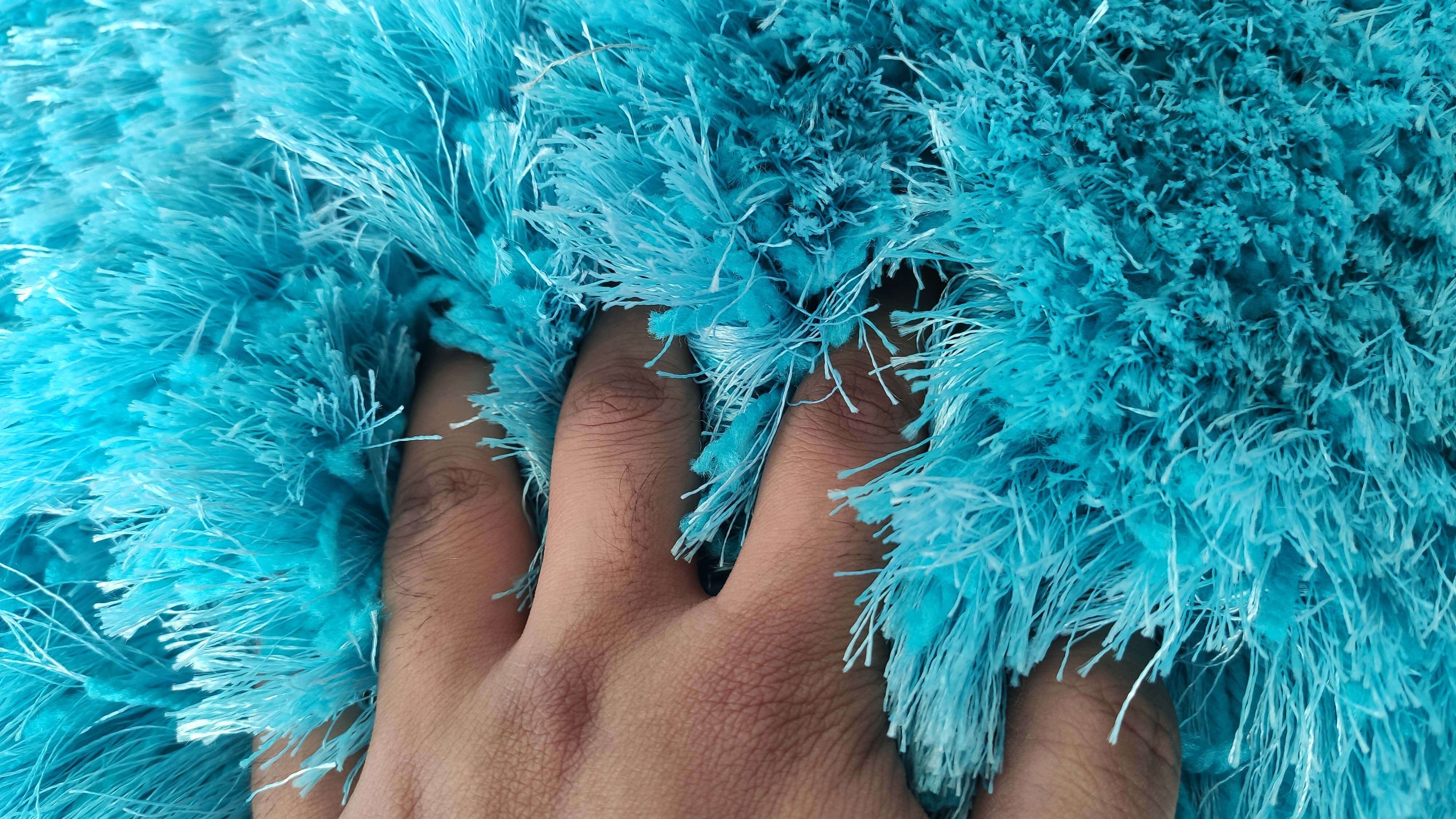 Soft Handmade Aqua Color Shaggy