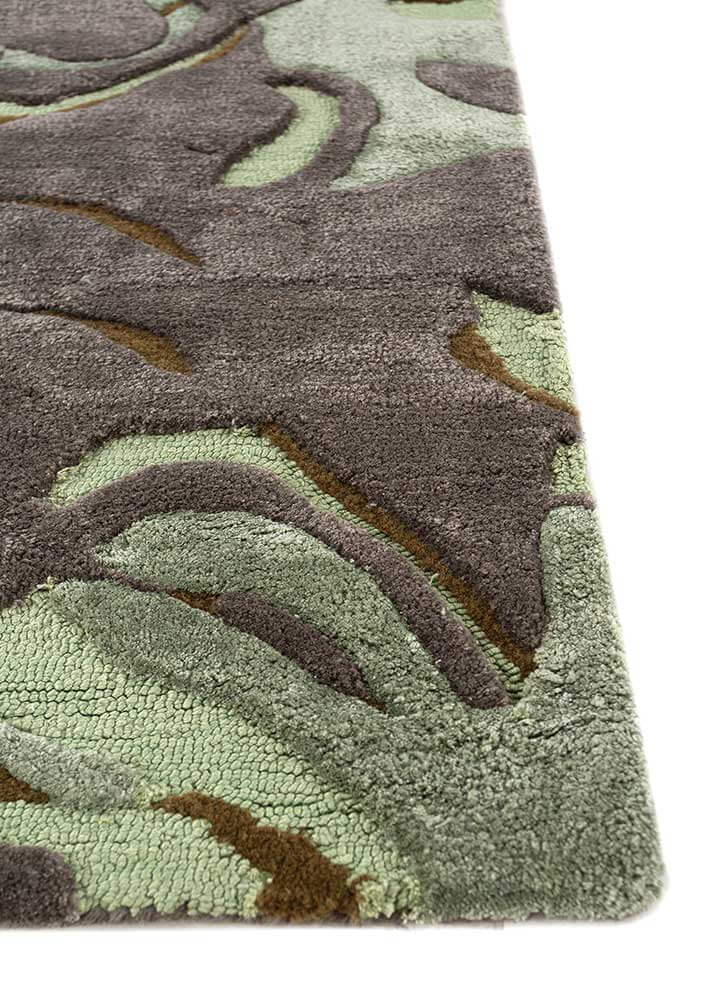 Liquorice/Medium Sea Green Hand Tufted Rugs