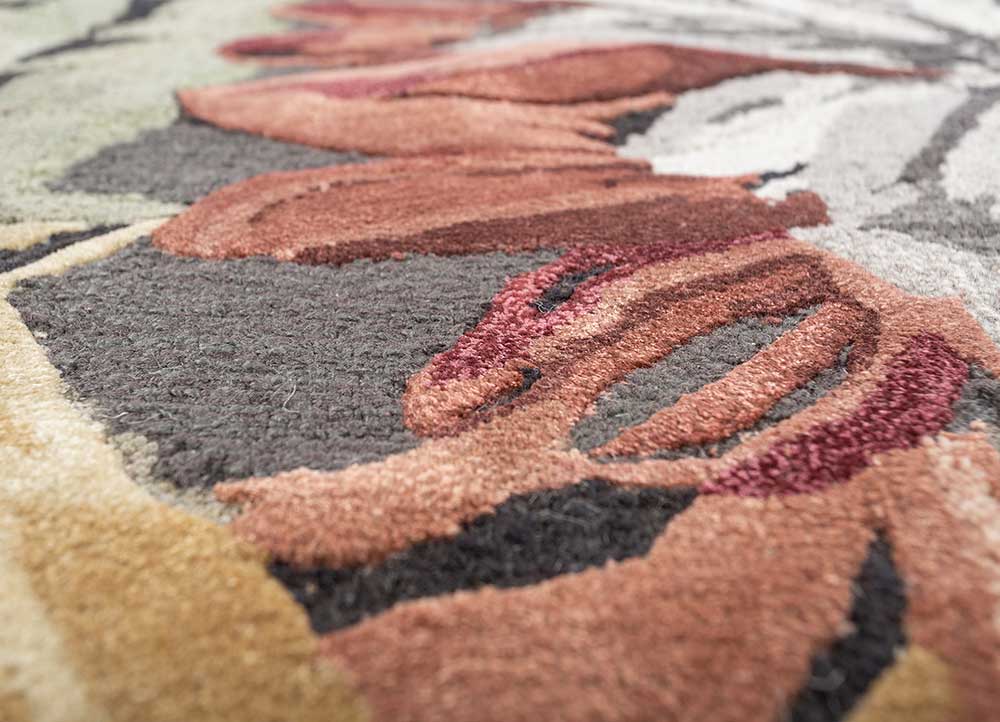 Black Olive/Dark Amber Gold Hand Tufted Rugs