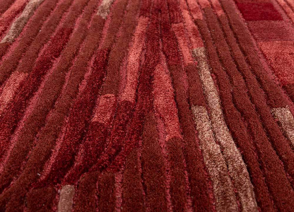 Red/Light Coral Hand Tufted Rugs