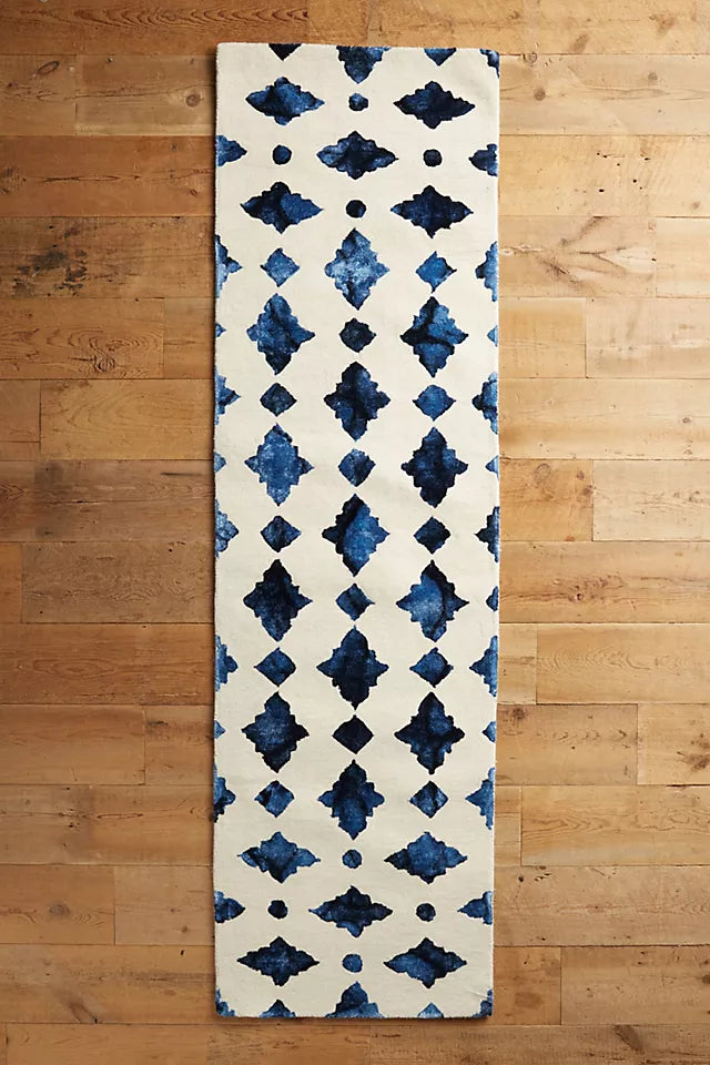 Moroccan Azure Tile Rug