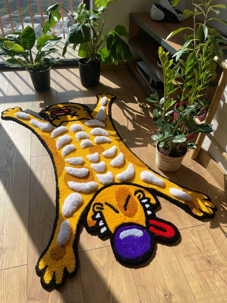 Unique Cat Dog 3D Skeleton Rug | Custom Home Decor