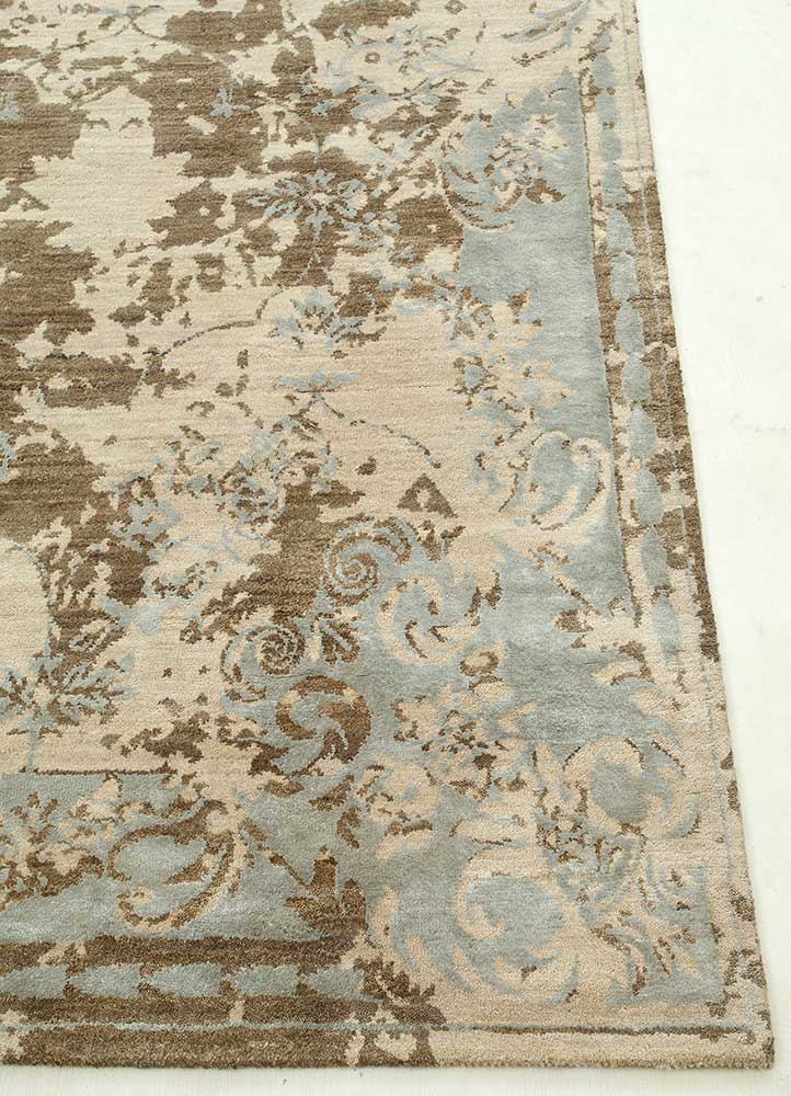 Dark Taupe/Dark Ivory Hand Knotted Rugs