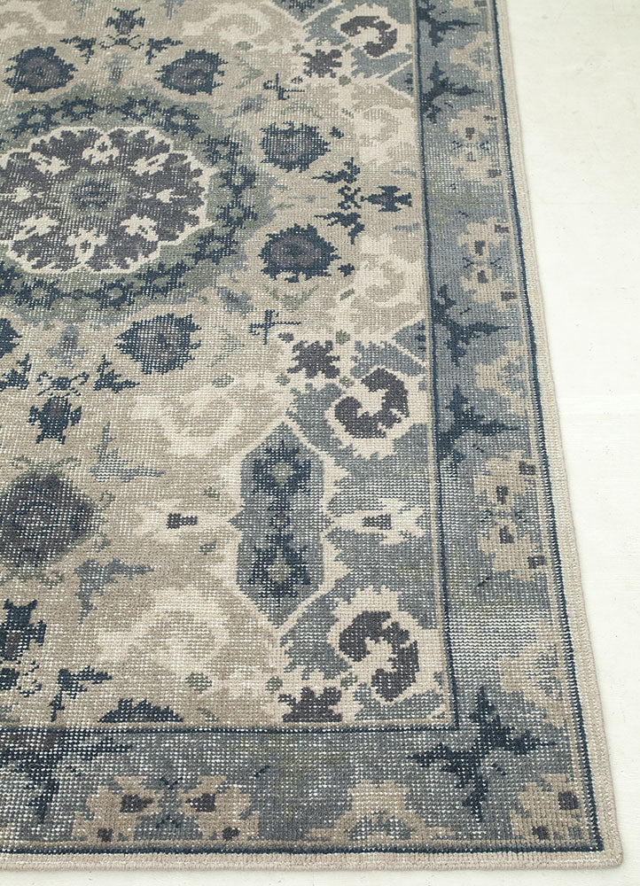 Silver Gray/Smoke Blue Hand Knotted Rugs