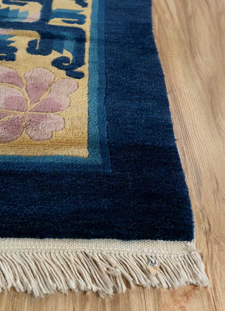 Golden Apricot/Deep Navy Hand Knotted Rugs