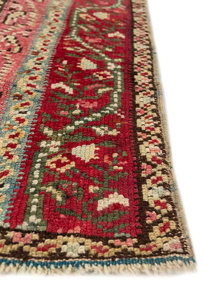 Teal Blue/Red Hand Knotted Rugs