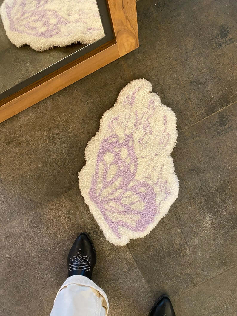 Butterfly Fluffy Tufted Rug