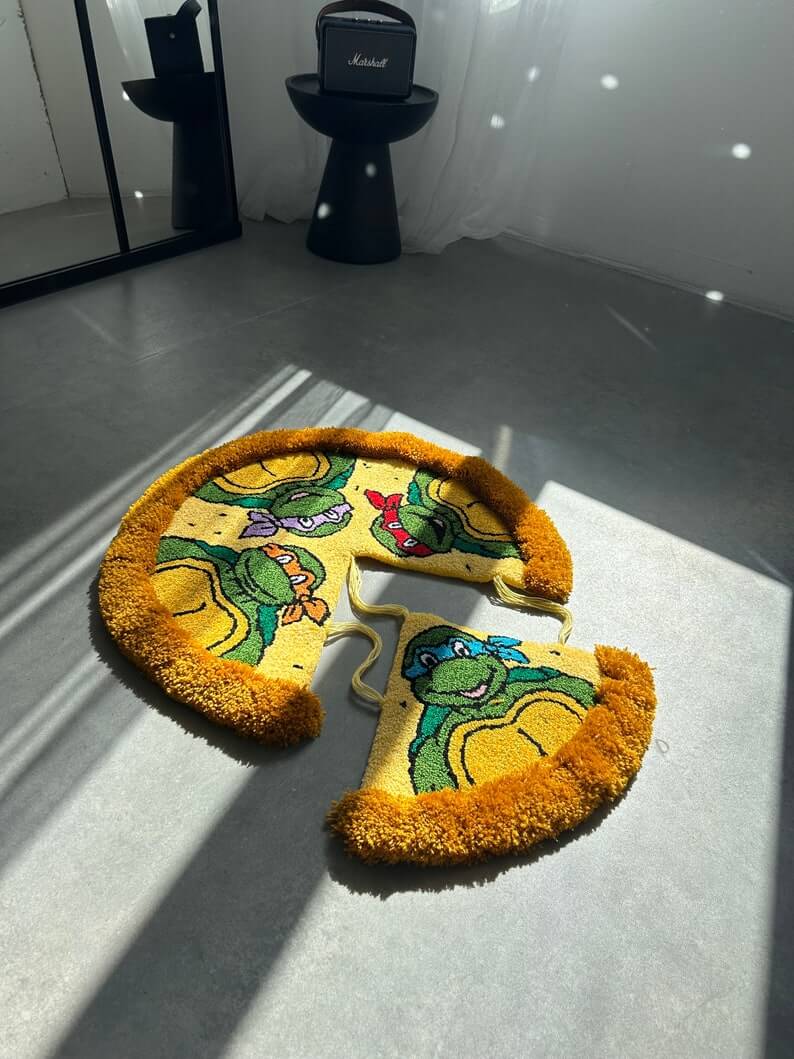 Ninja Custom Pizza Turtle Rug Tufted Handmade