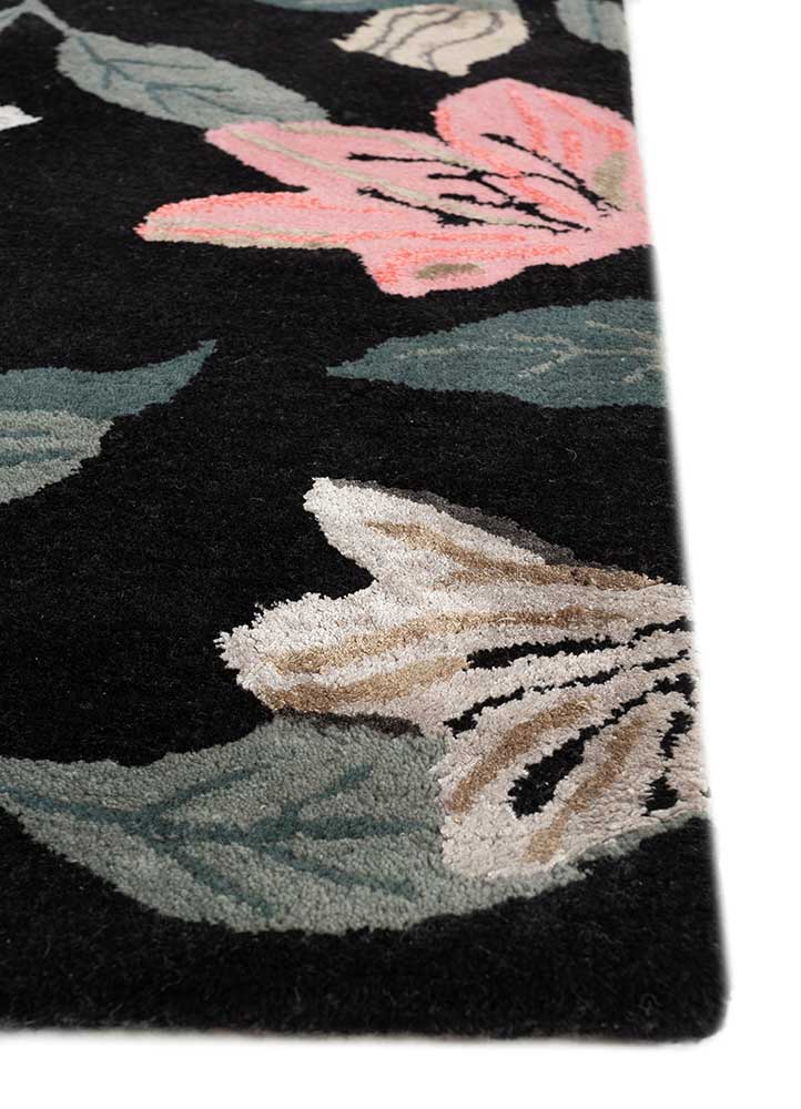 Ebony/Teal Blue Hand Tufted Rugs