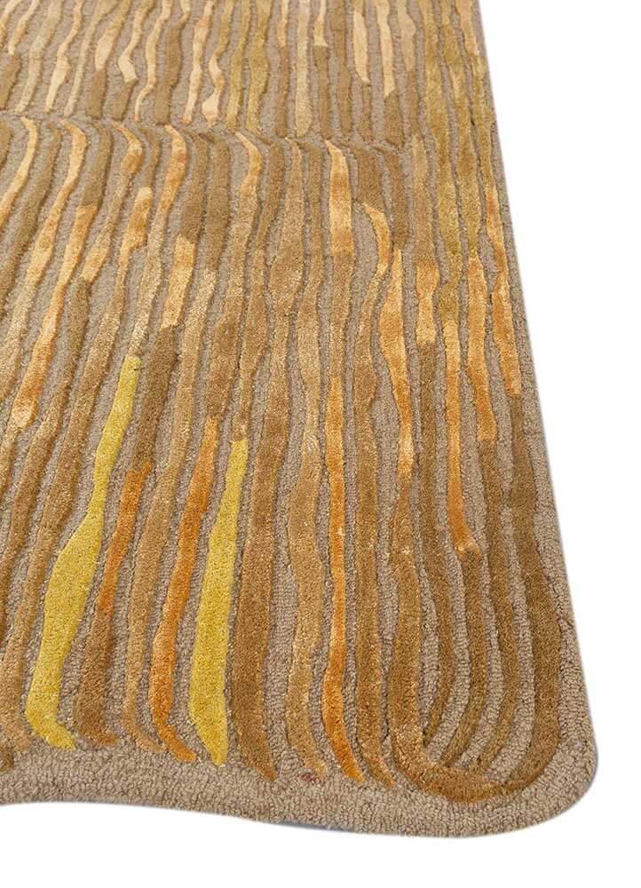 Peach/Bright Yellow Hand Tufted Rugs