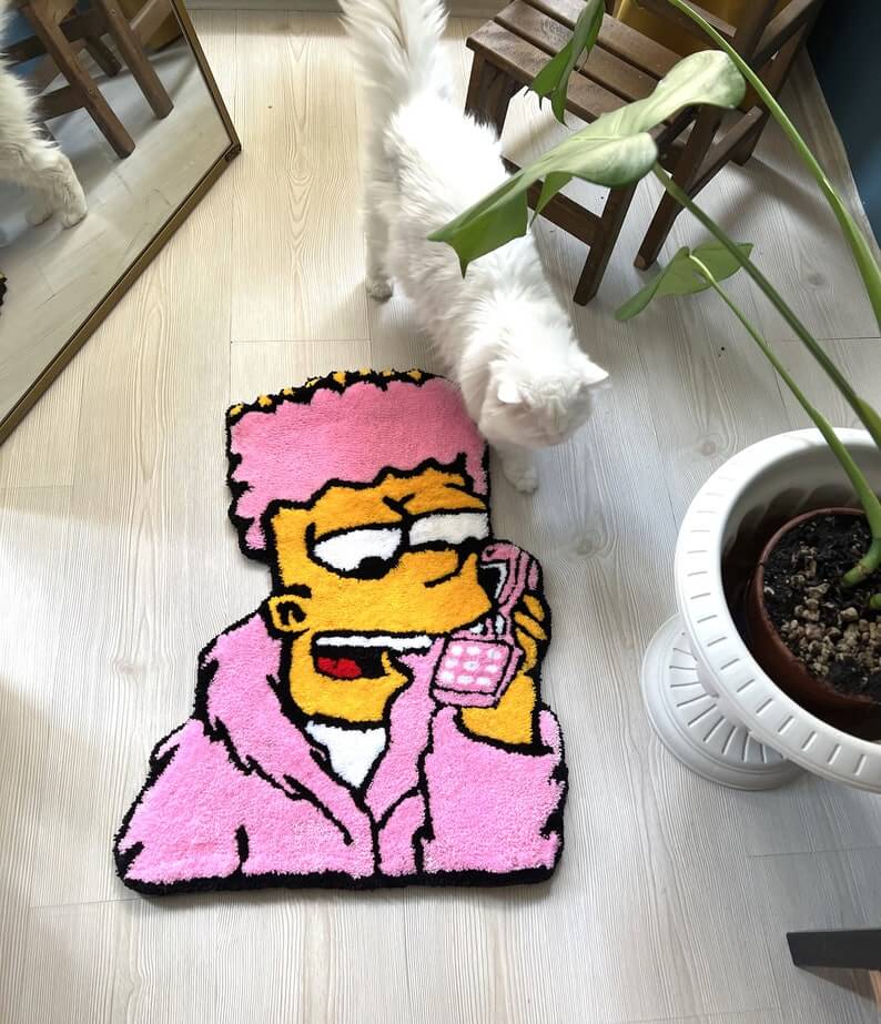 Bart Simpsons Custom Tufted Rug | Unique Decor