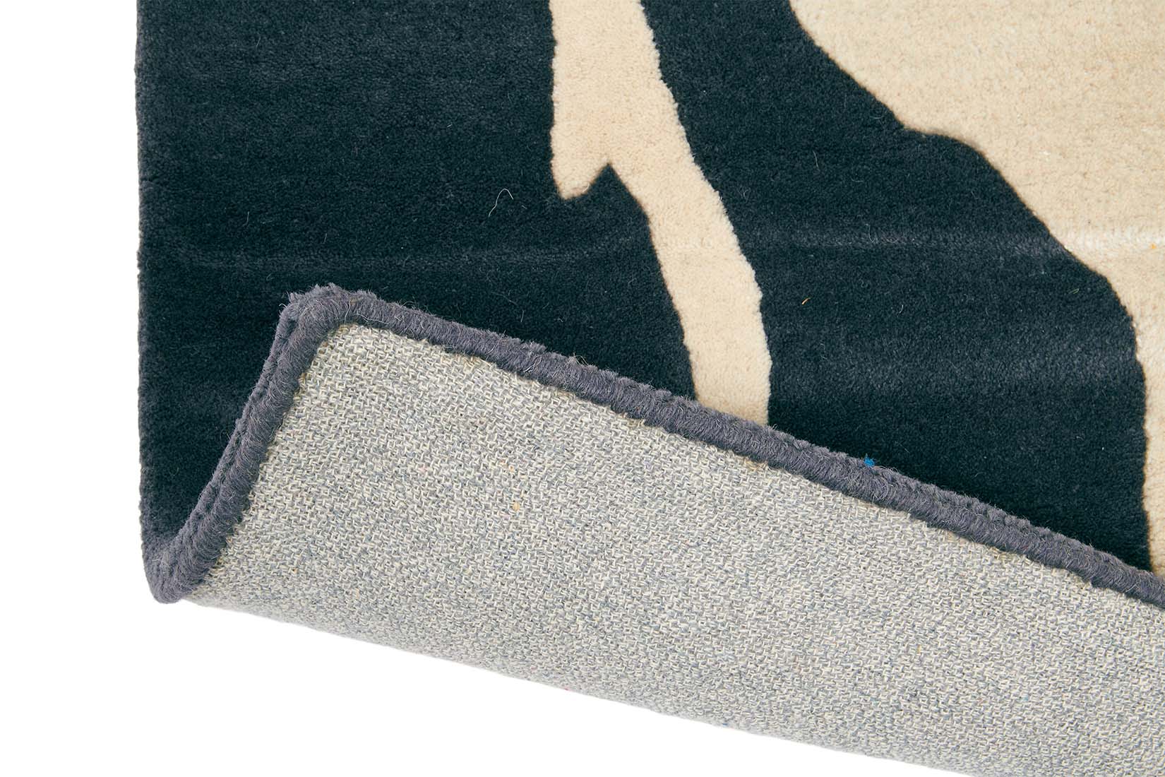 Floral Charcoal Hand-Tufted Rug