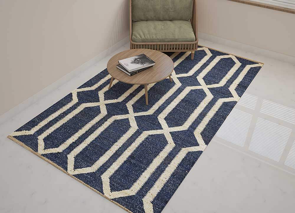 Deep Navy/Cloud White Flat Weaves Rugs