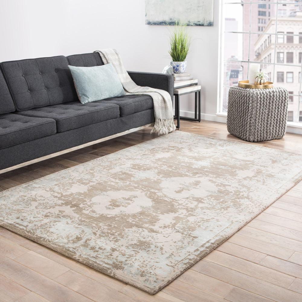 Dark Taupe/Dark Ivory Hand Knotted Rugs