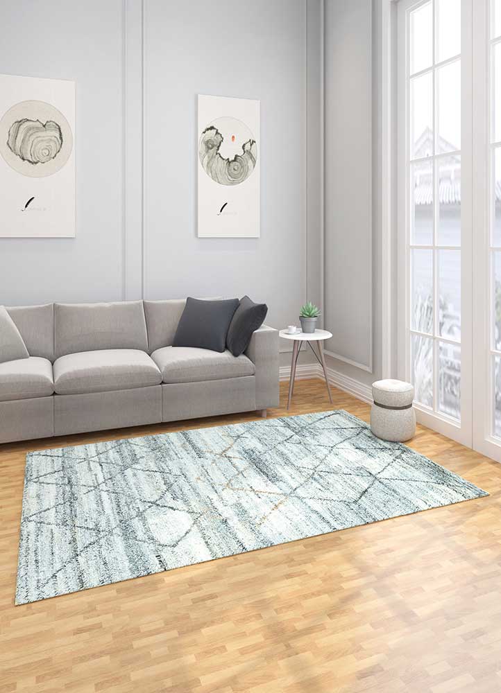 Glacier Gray/Marine Blue Moroccan Rugs