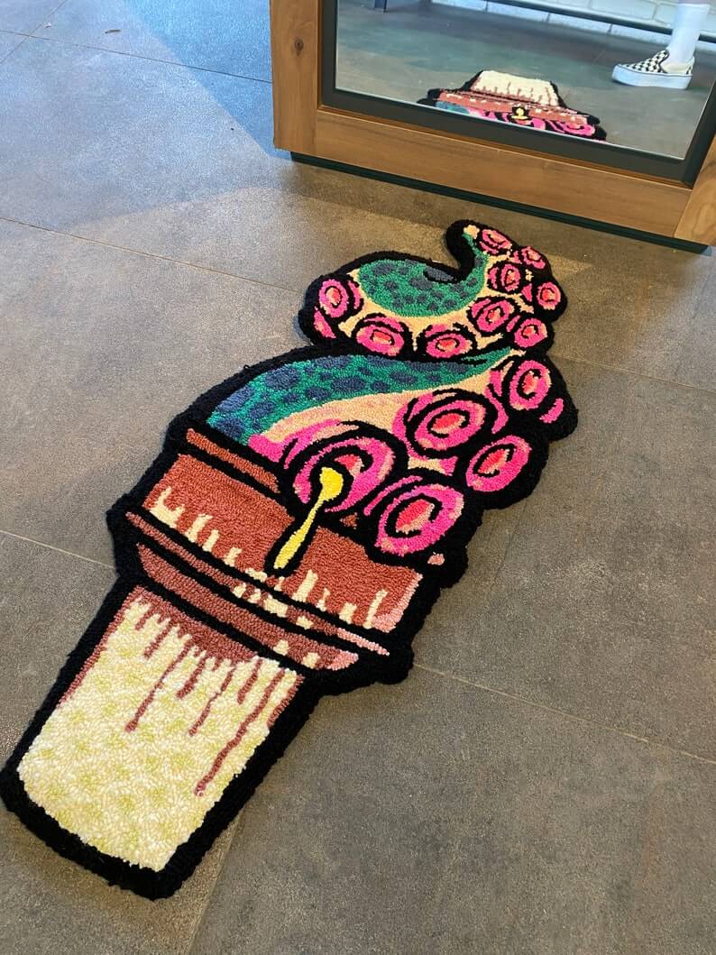 Gumdrop Swirly Tentacle Treat Tufted Rug