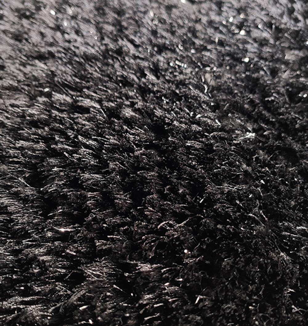 BLACK GLITTER Shaggy Rug For Home Decor