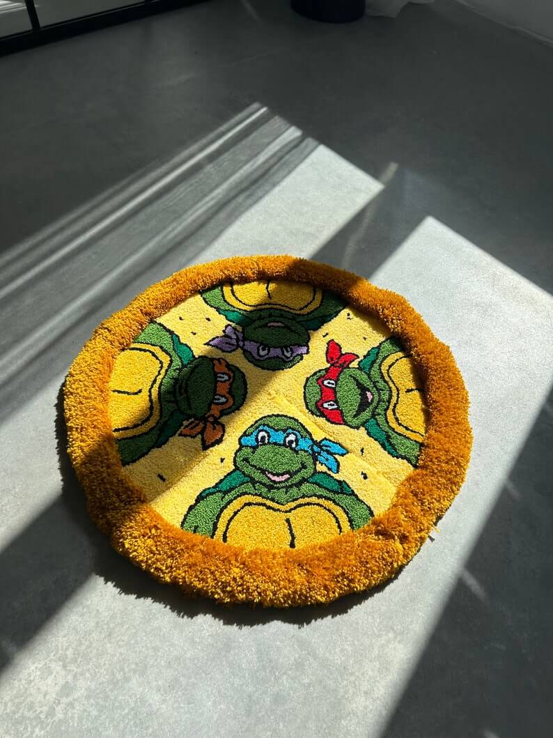 Ninja Custom Pizza Turtle Rug Tufted Handmade