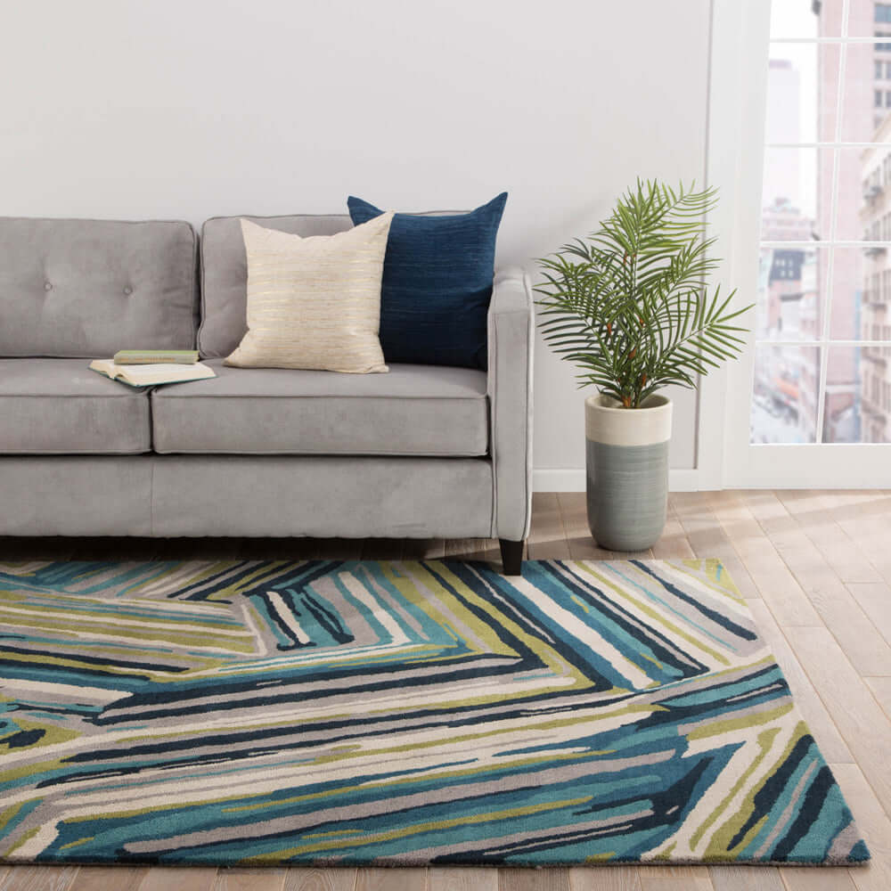 Nickel/Ink Blue Hand Tufted Rugs