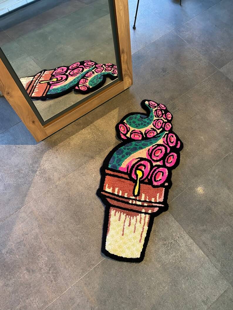 Gumdrop Swirly Tentacle Treat Tufted Rug