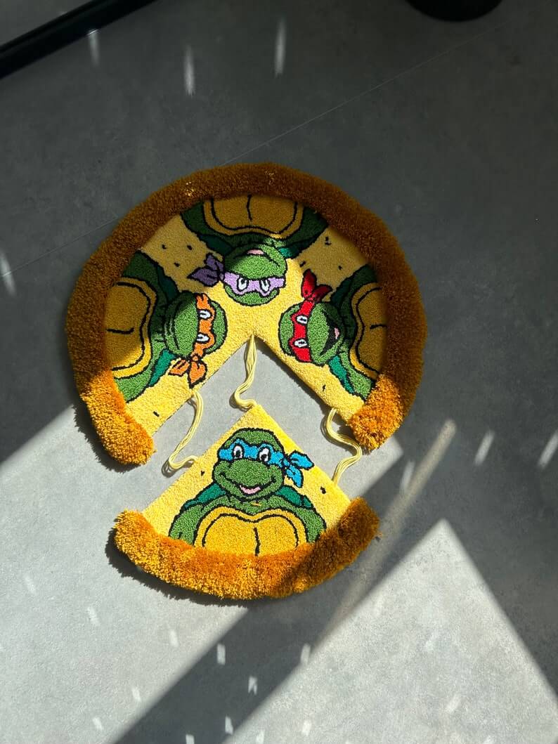 Ninja Custom Pizza Turtle Rug Tufted Handmade