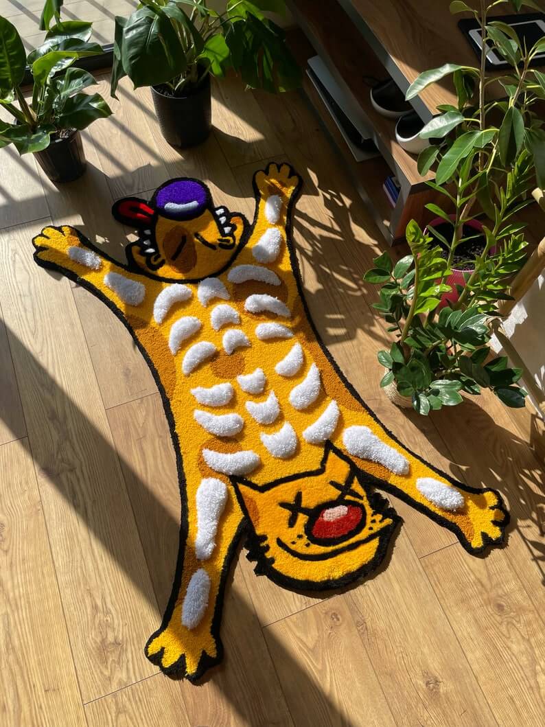 Unique Cat Dog 3D Skeleton Rug | Custom Home Decor