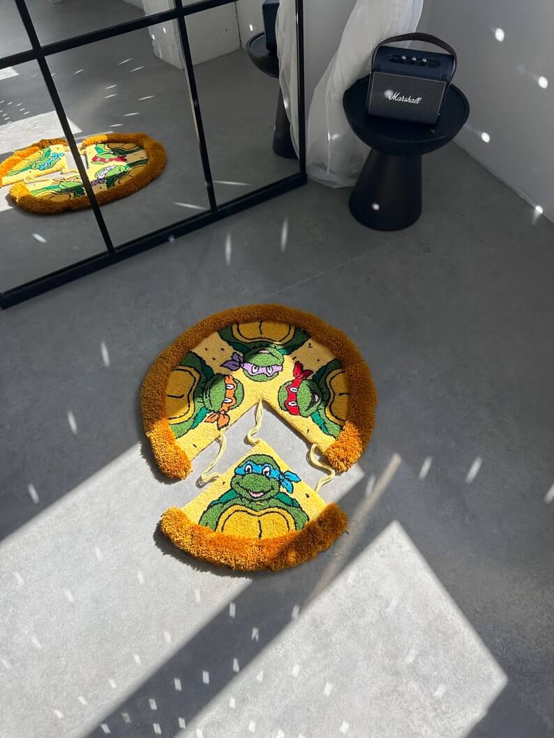 Ninja Custom Pizza Turtle Rug Tufted Handmade