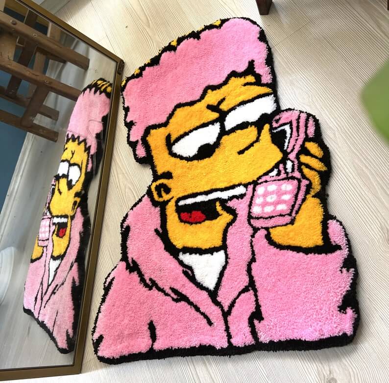 Bart Simpsons Custom Tufted Rug | Unique Decor