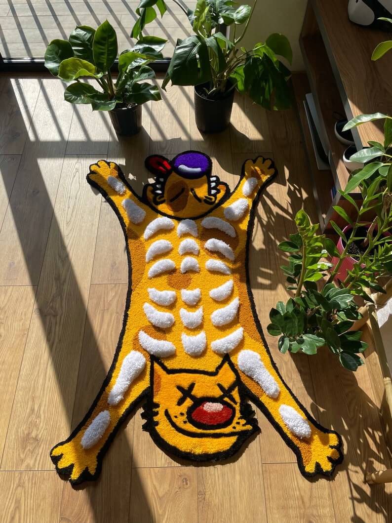 Unique Cat Dog 3D Skeleton Rug | Custom Home Decor