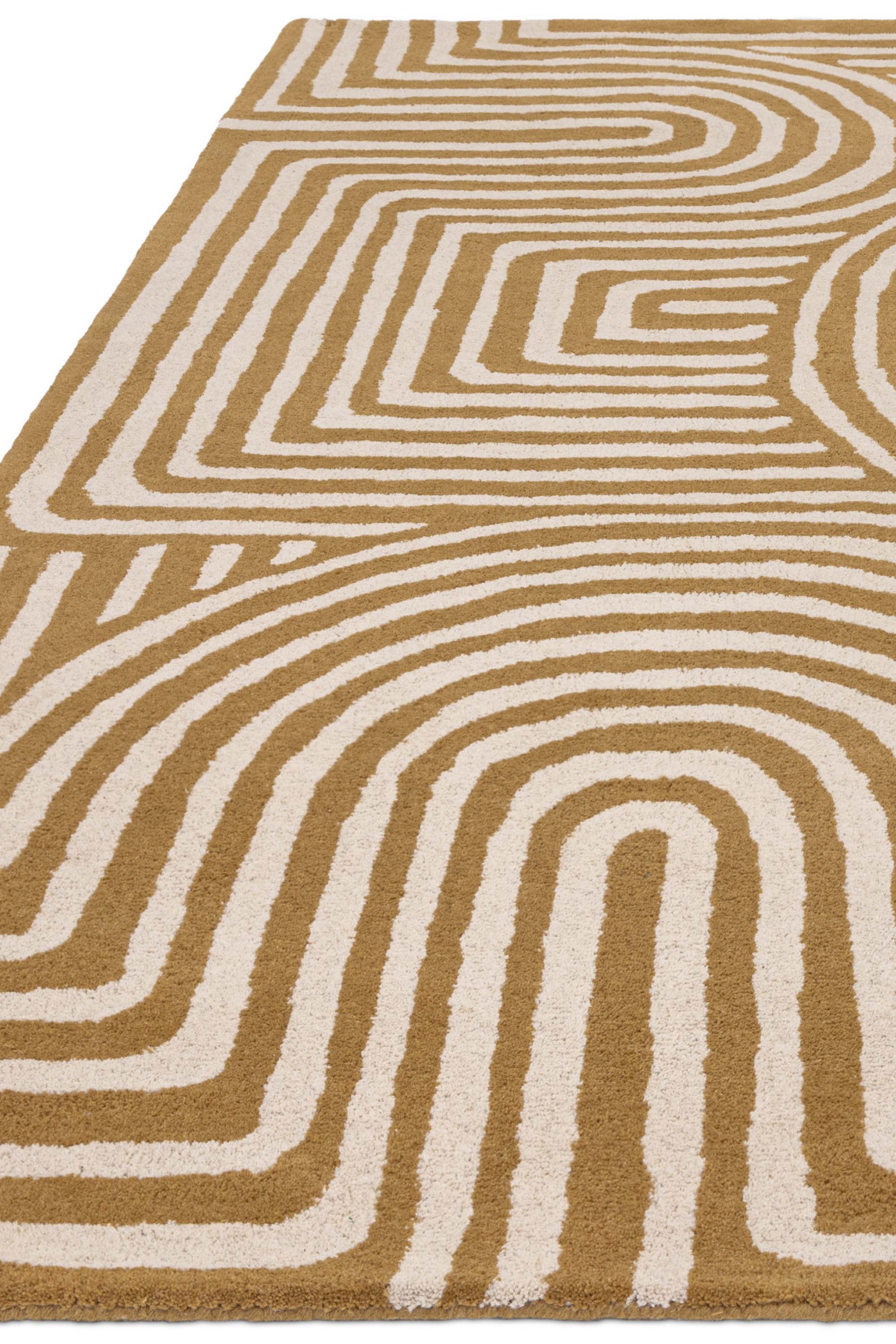 Curve Ochre Hand-Tufted Rug