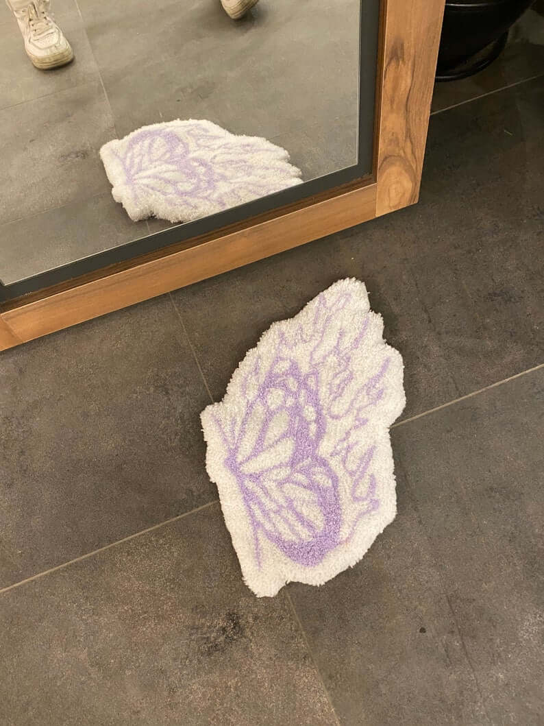 Butterfly Fluffy Tufted Rug