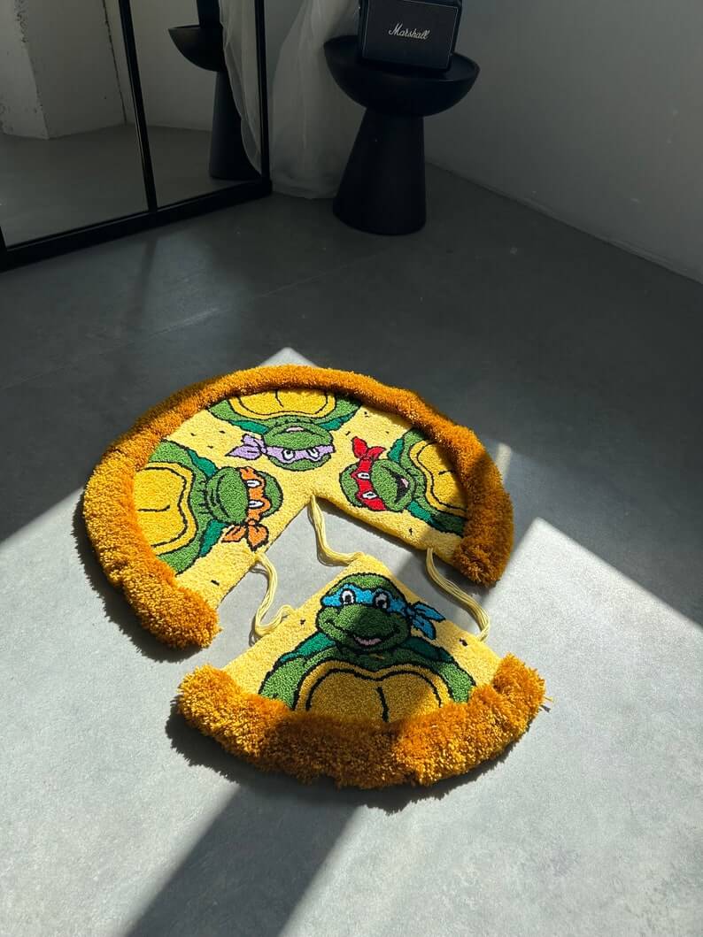 Ninja Custom Pizza Turtle Rug Tufted Handmade