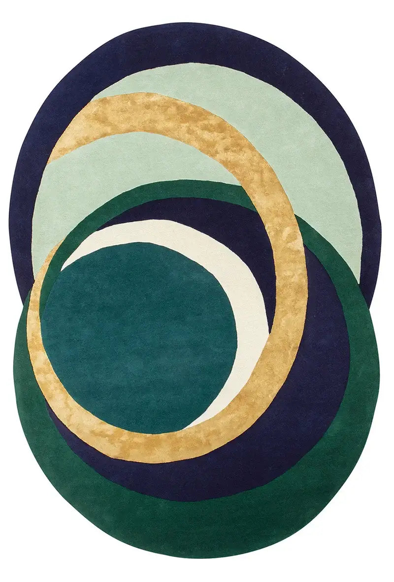 Green Irregular Shape Rug