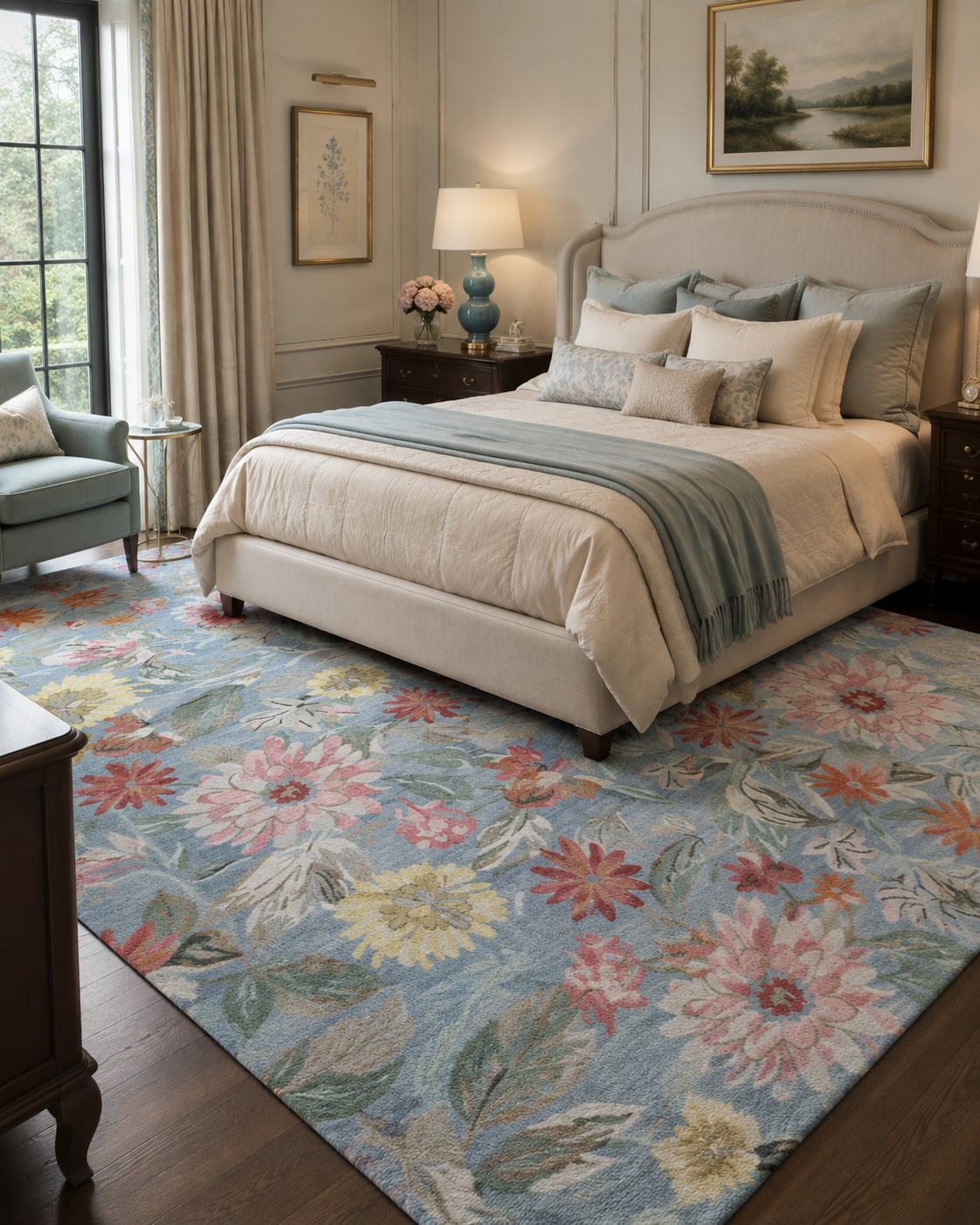 Azure Garden Bloom Rug
