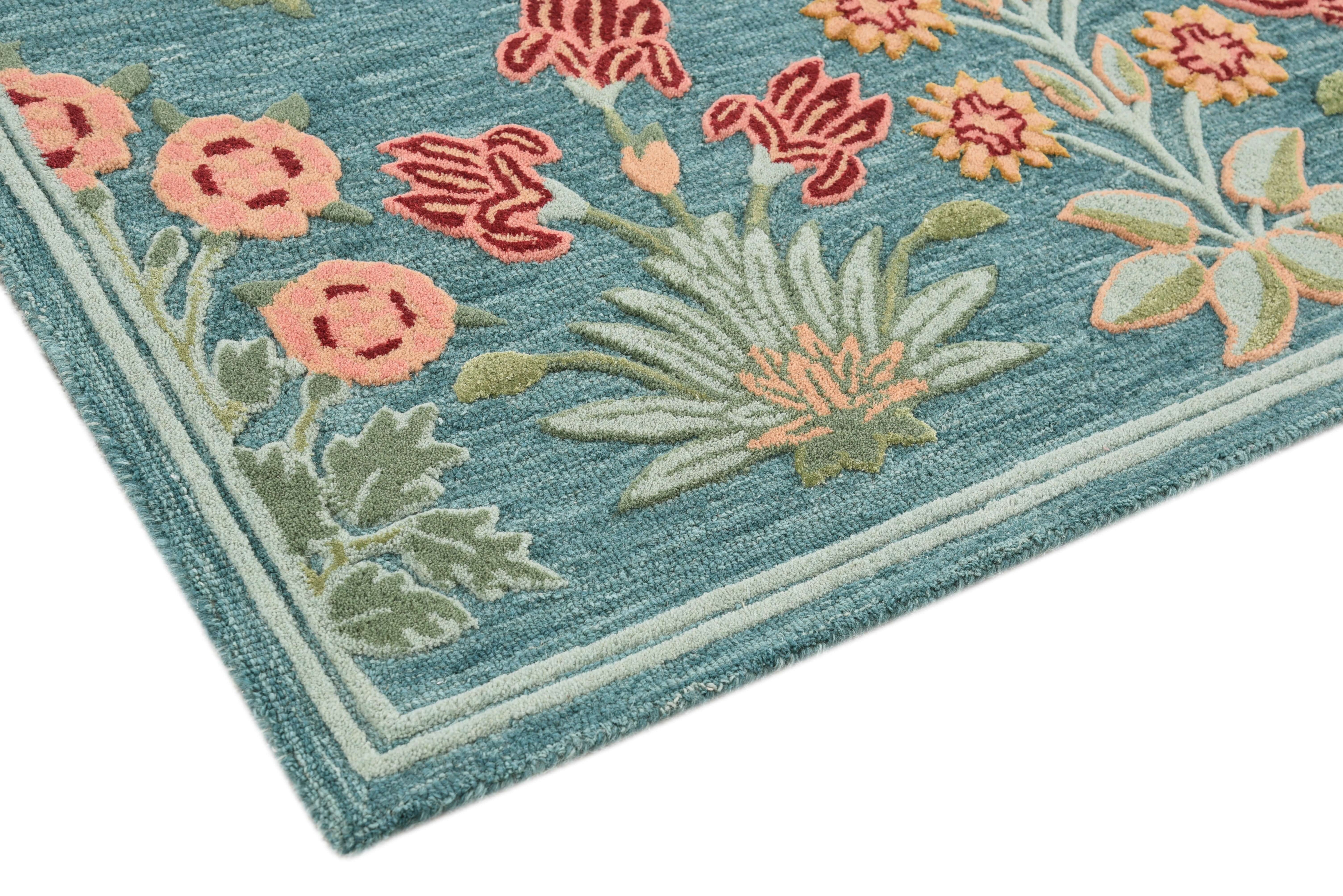 Refreshing Light Turquoise Hand Tufted Rugs – Premium Craftsmanship