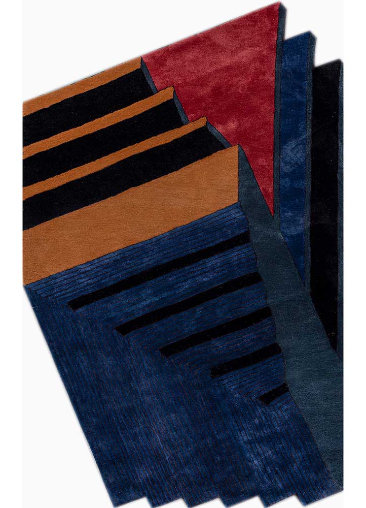 Navy Blue/Ebony Hand Tufted Rugs