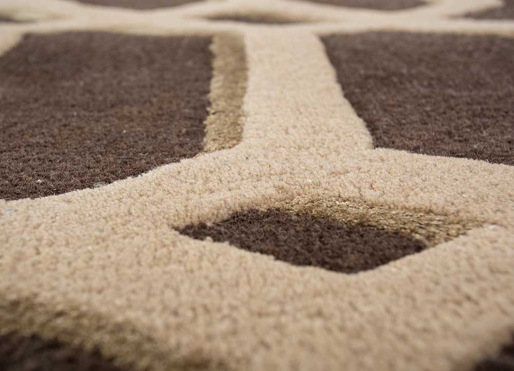 Cola/Soft Beige Hand Tufted Rugs