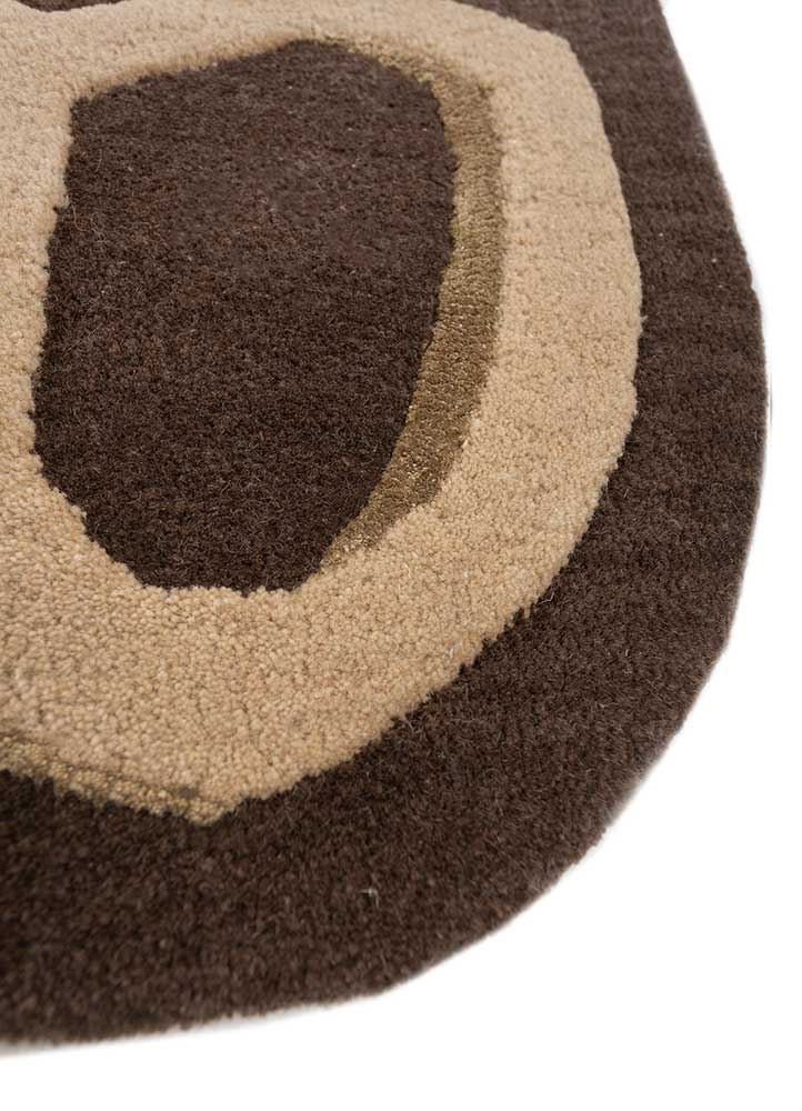 Cola/Soft Beige Hand Tufted Rugs