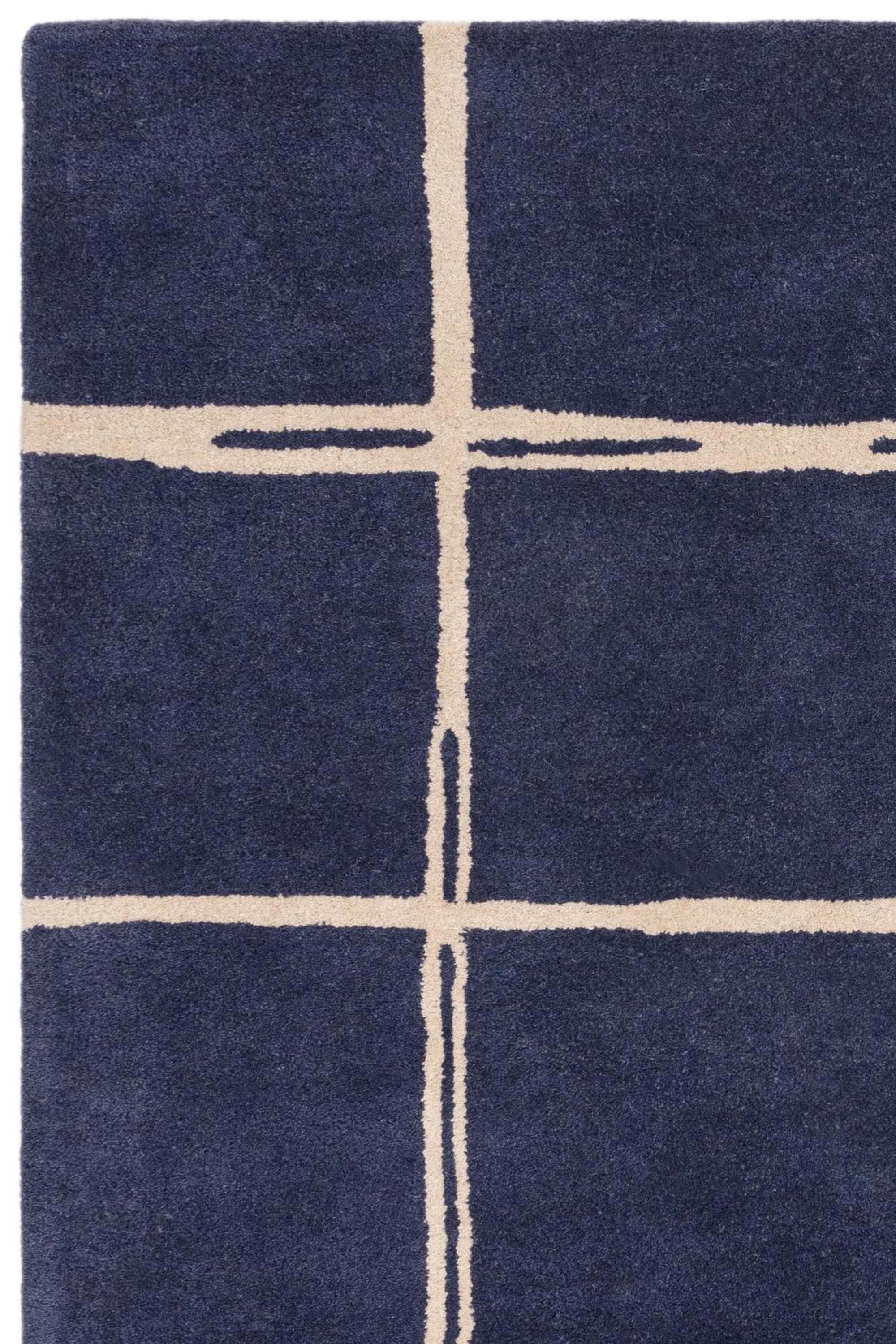 Nordic Blue Hand-Tufted Rug: Minimalist Elegance