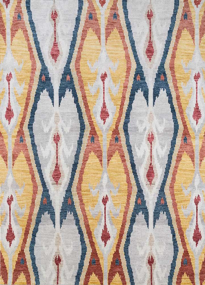 Dark Ivory/Red Orange Moroccan Rugs