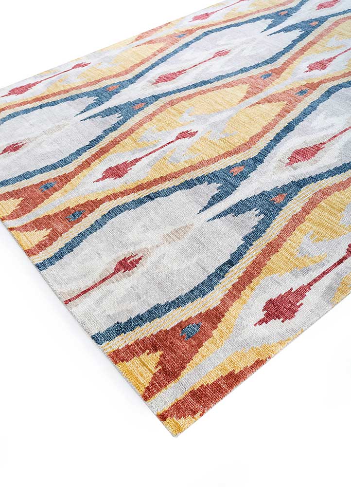 Dark Ivory/Red Orange Moroccan Rugs