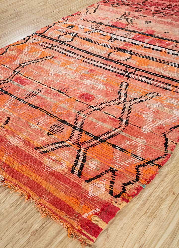 Ribbon Red/Orange Moroccan Rugs