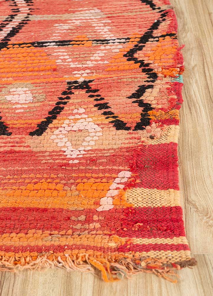 Ribbon Red/Orange Moroccan Rugs