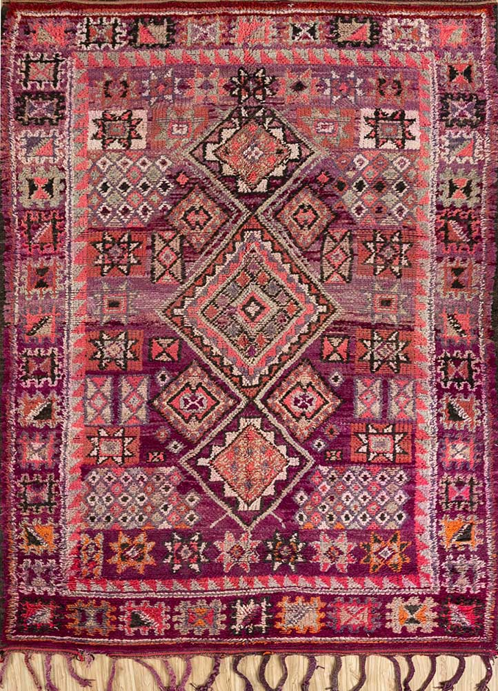 Dark Purple/Cinnabar Moroccan Rugs