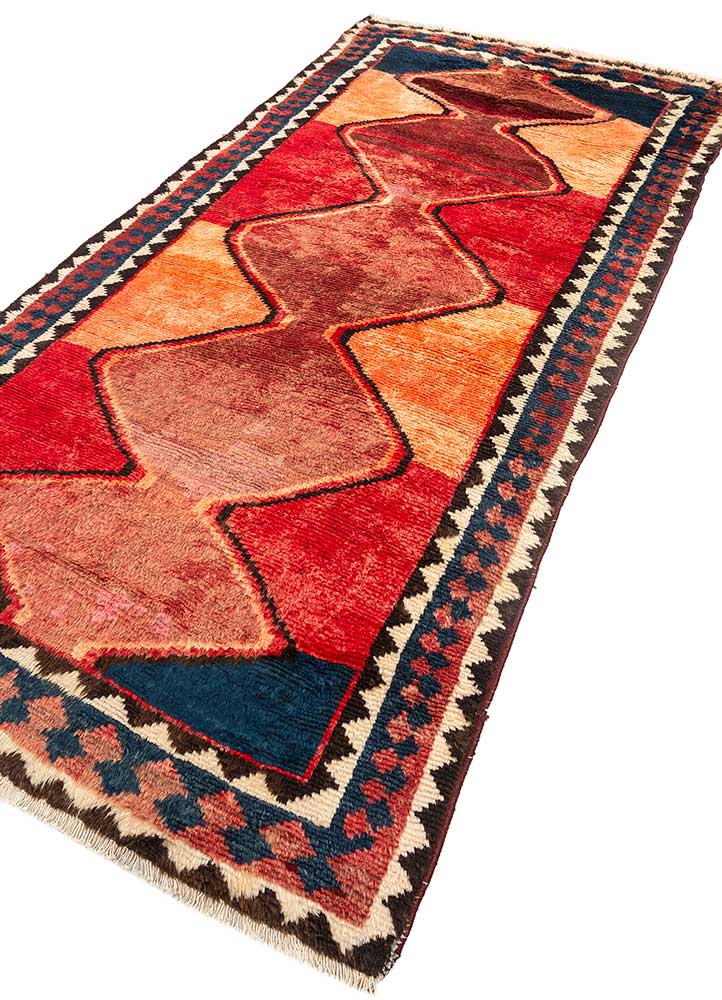 Red Orange/Blue Berry Moroccan Rugs