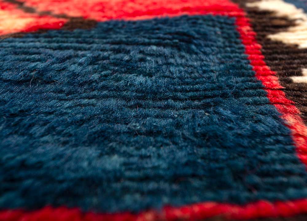 Red Orange/Blue Berry Moroccan Rugs